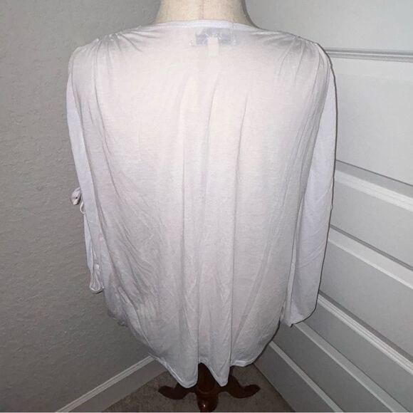 Elizabeth and James Boho Ruched Kimono Dolman Sleeve Blouse Shirt Top - Picture 3 of 10